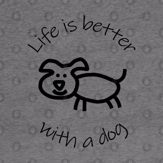 Life is Better with a Dog Animals Quote by ellenhenryart